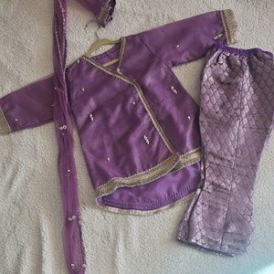 Lilac Dreams - Girl 3 Piece Formal Suit Indian Pakistani
